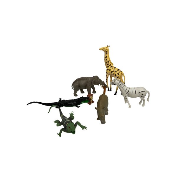 Set Of 8 Assorted Wild Animal Figurines Plastic Toy Set - Picture 7 of 16